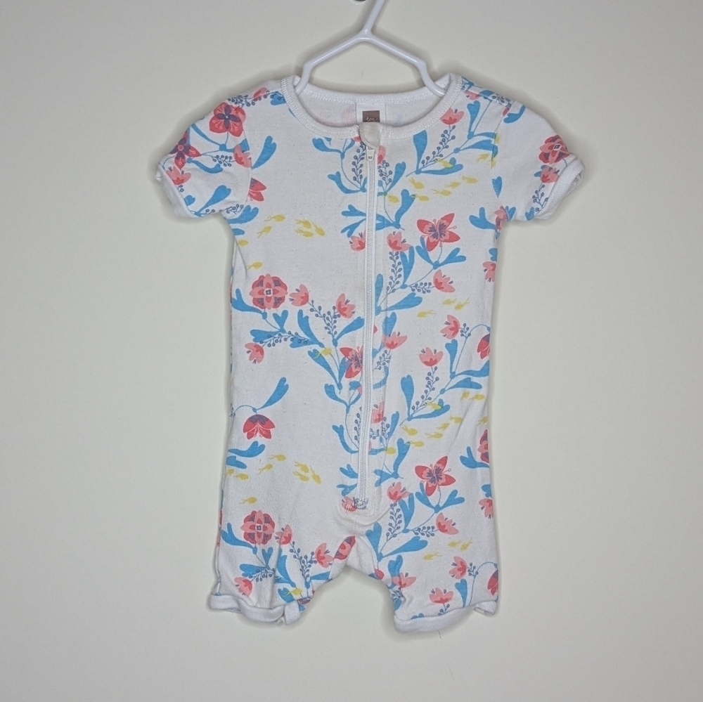 Tea Collection Flower PJ Pajama Onepiece 12-18m